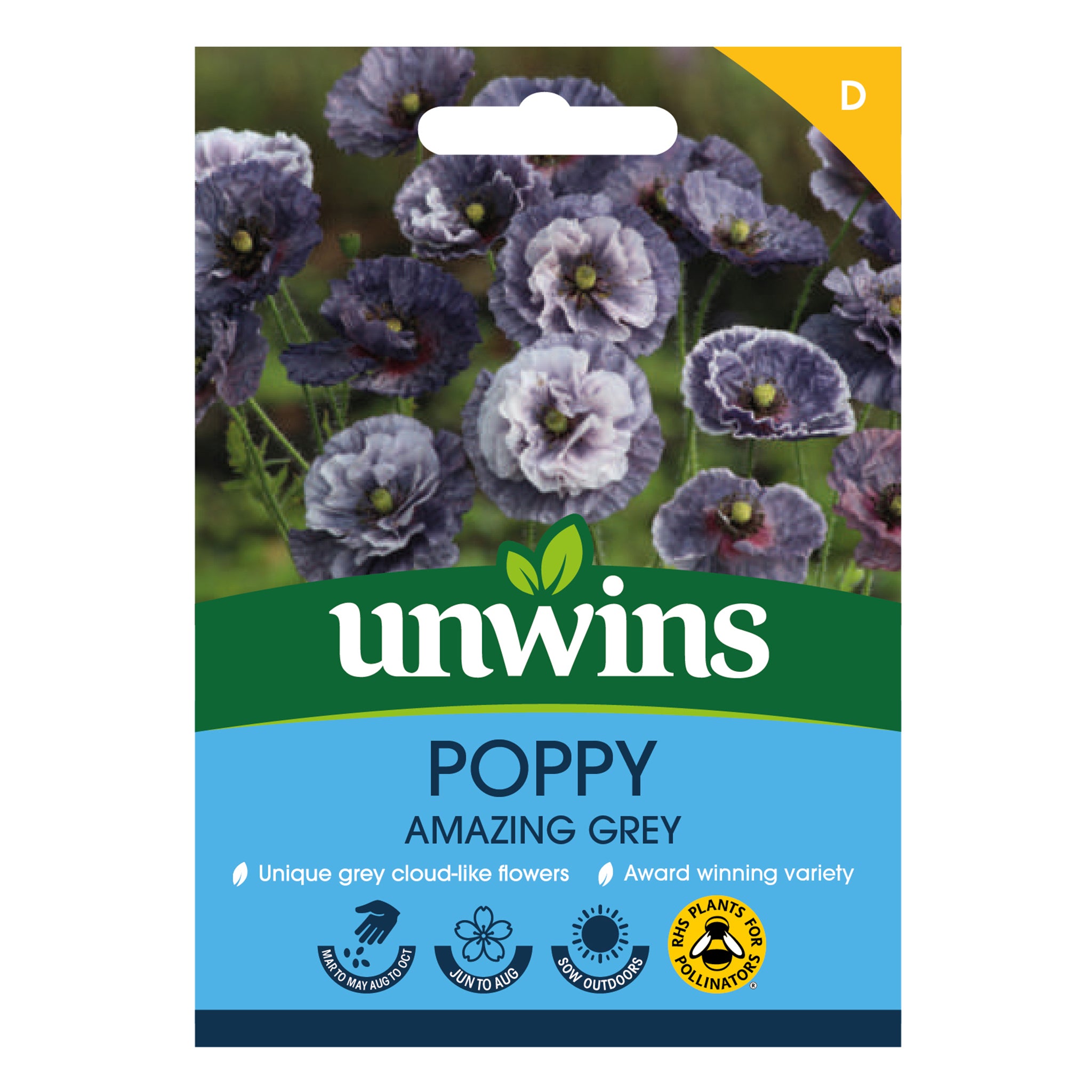 grey poppy flower seeds Unwins Poppy Amazing Grey Seeds