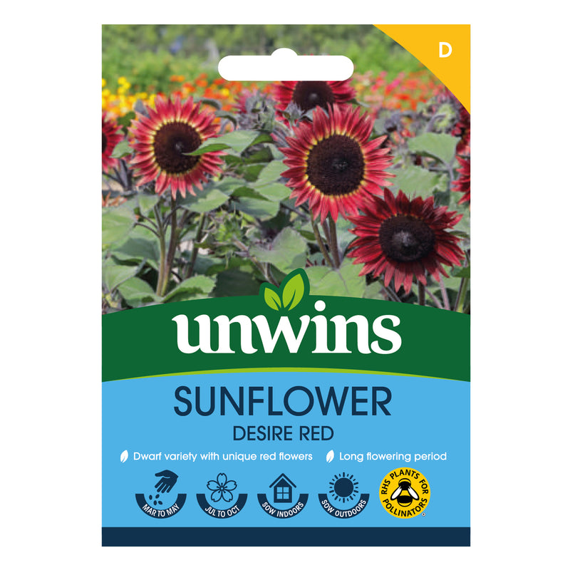 Unwins Sunflower Desire Red Seeds
