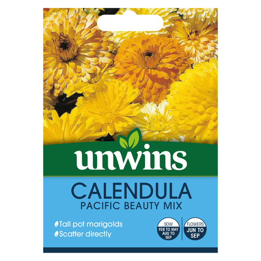 Unwins Calendula Pacific Beauty Mixed Seeds - front