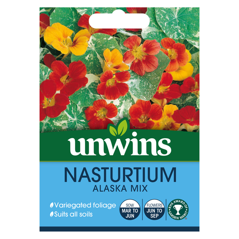 Unwins Nasturtium Alaska Mix Seeds
