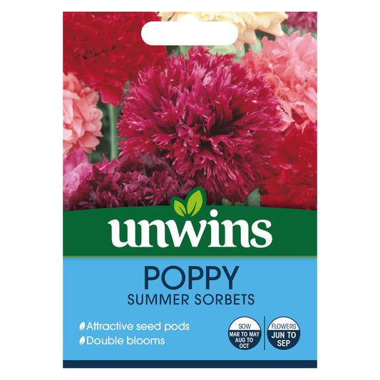 Unwins Poppy Summer Sorbets Seeds - front