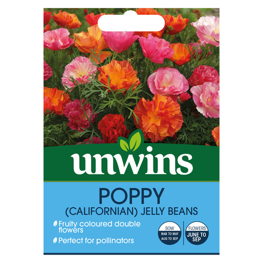 Unwins Californian Poppy XL Jelly Beans Seeds front