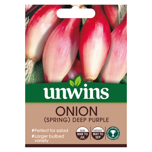 Unwins Spring Onion Deep Purple Seeds - front