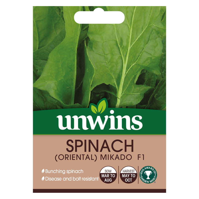 Unwins Oriental Spinach Mikado F1 Seeds