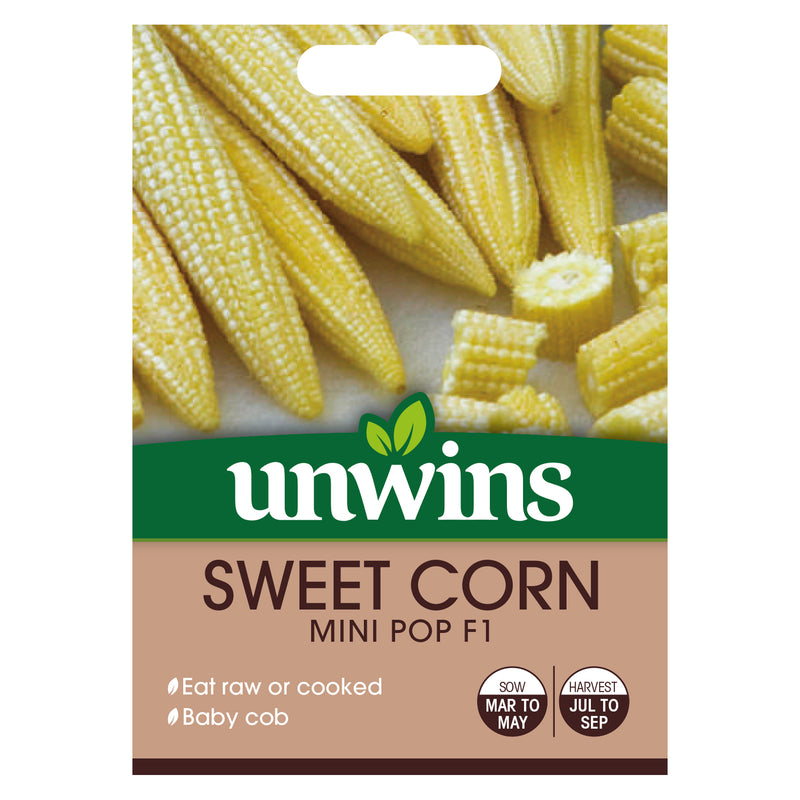 Unwins Sweet Corn Mini Pop F1 Seeds