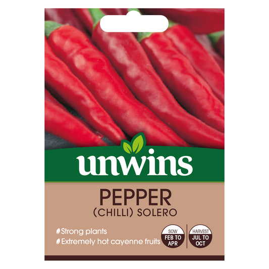 Unwins Chilli Pepper Solero Seeds - front