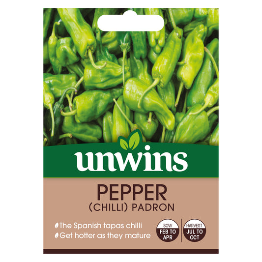 Unwins Chilli Pepper Padron Seeds front