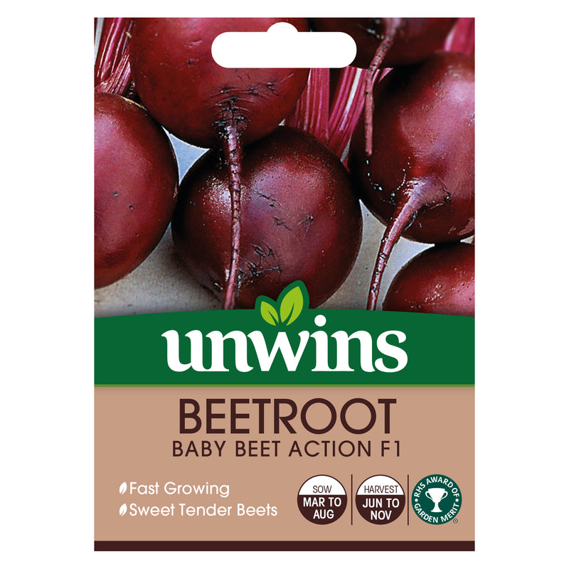 Unwins Round Beetroot Baby Beet Action F1 Seeds