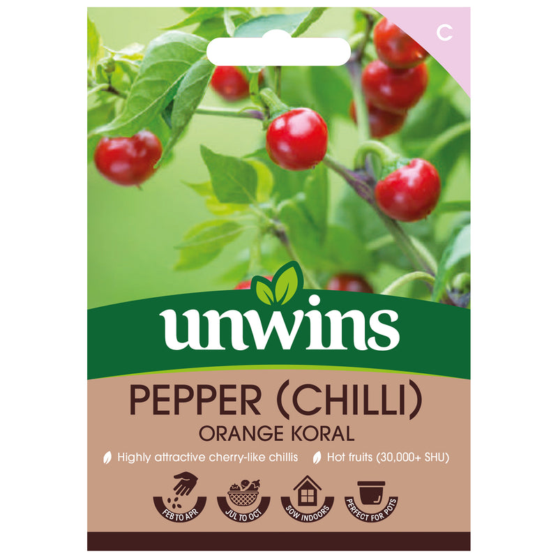 Unwins Chilli Pepper Orange Koral Seeds