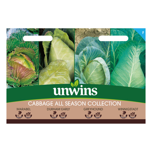 Unwins Cabbage All Season Collection Pack Seeds - front