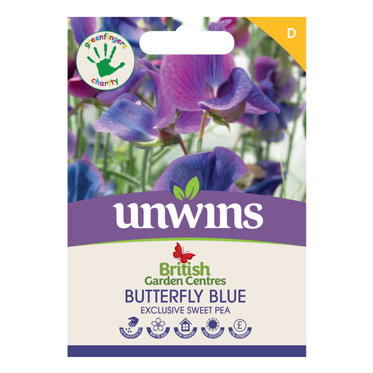 Unwins Sweet Pea Unwins Butterfly Blue Seeds front