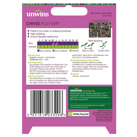 Unwins Chives Polyvert Seeds
