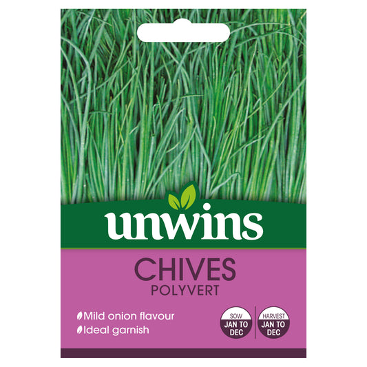 Unwins Chives Polyvert Seeds - front