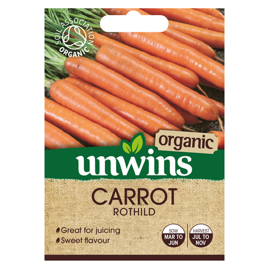 Unwins Organic Carrot Rothild Seeds - front