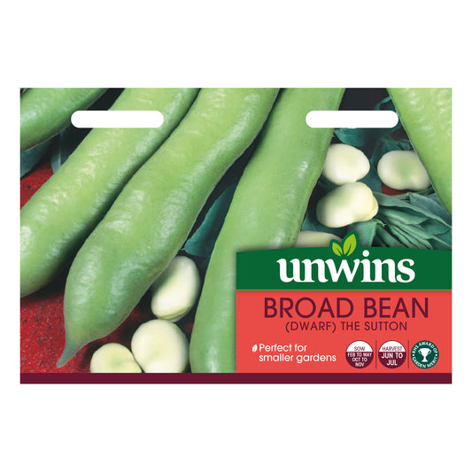 Unwins Dwarf Broad Bean The Sutton Seeds - front