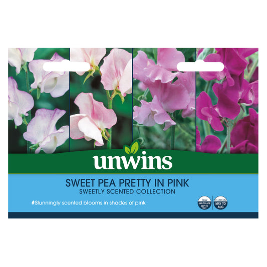 Unwins Sweet Pea Pretty in Pink Collection Pack Seeds - front