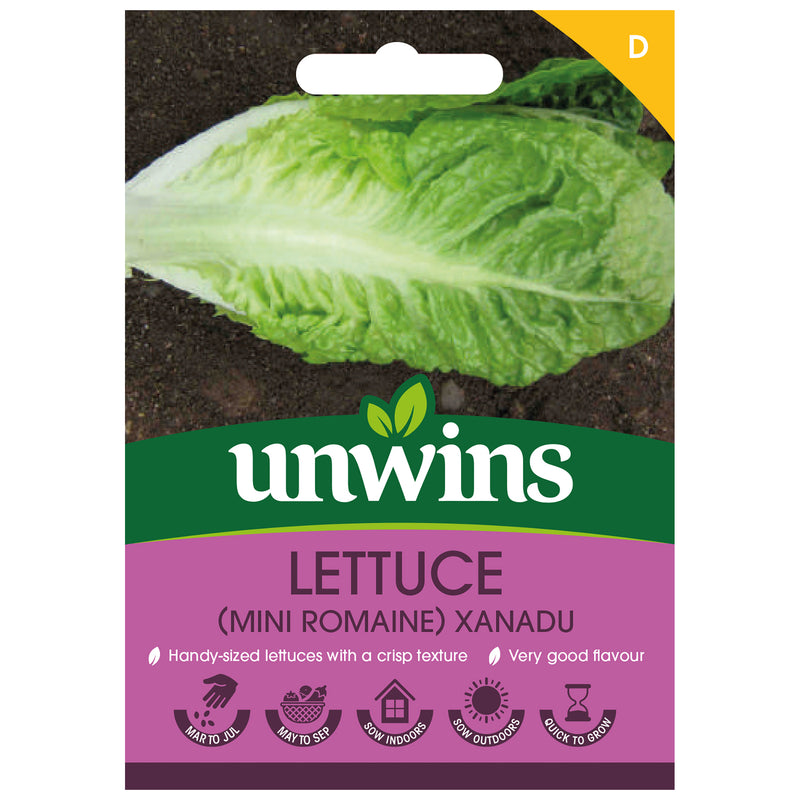 Unwins Mini Romaine Lettuce Xanadu Seeds