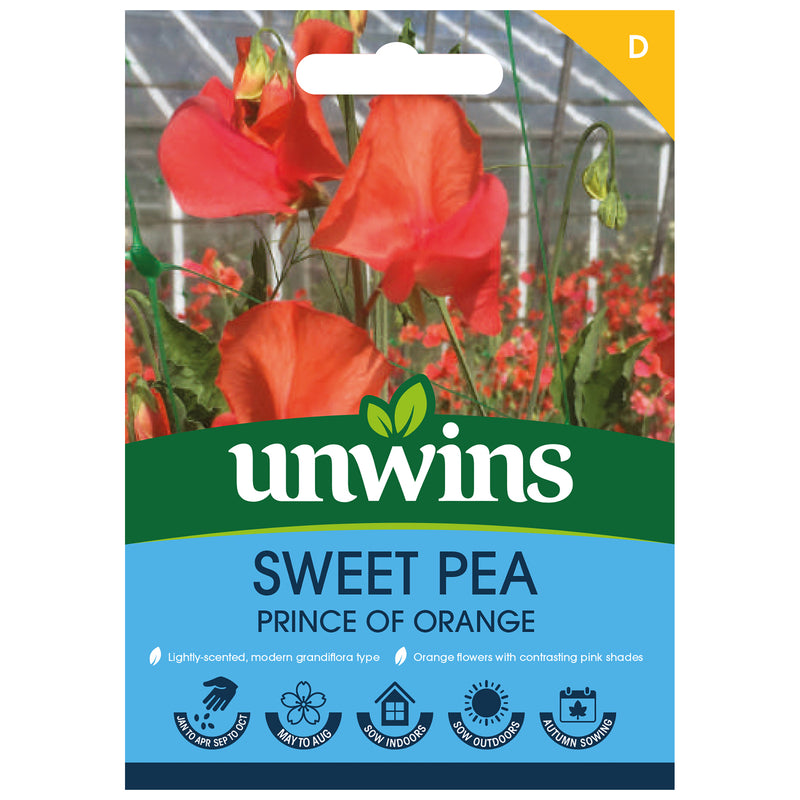 Unwins Sweet Pea Prince Of Orange Seeds