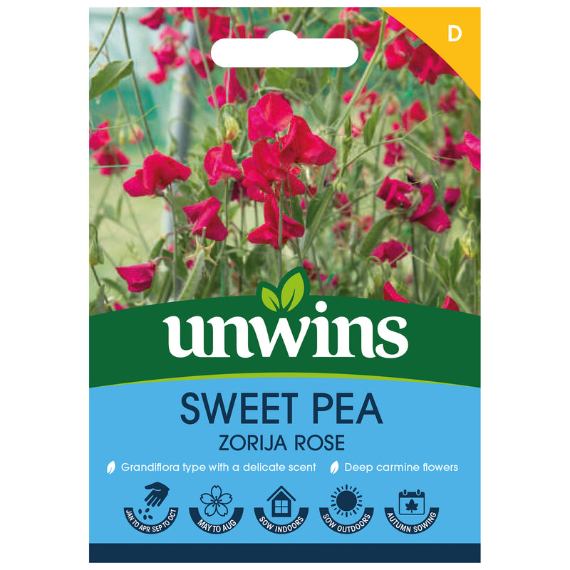 Unwins Sweet Pea Zorija Rose Seeds