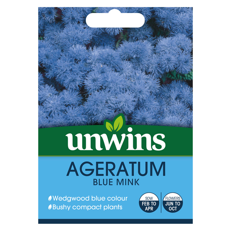 Unwins Ageratum Blue Mink Seeds