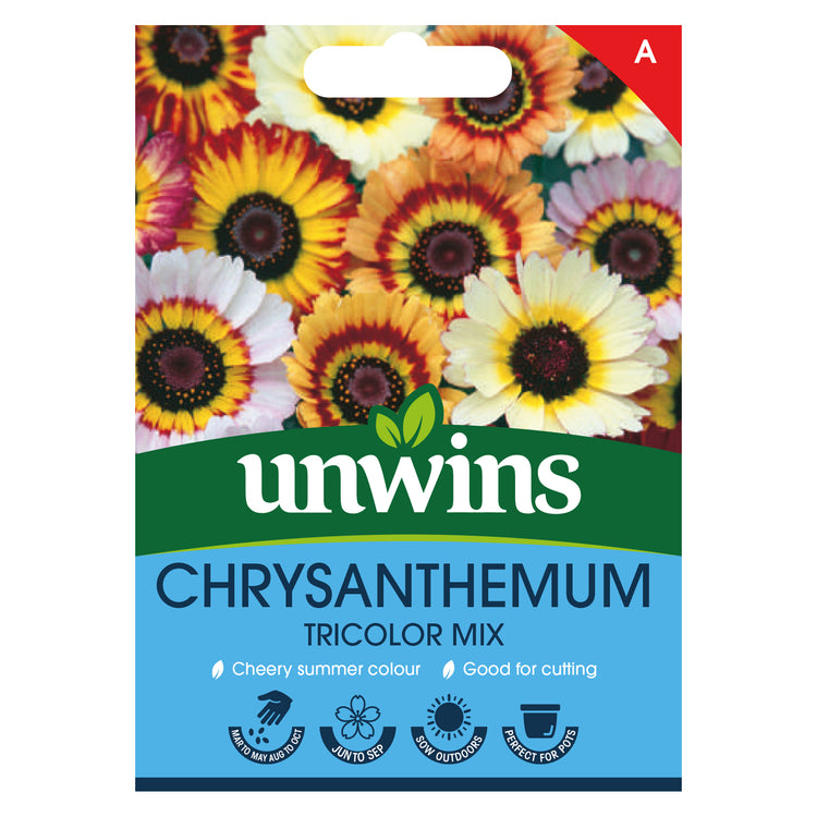 Unwins Chrysanthemum Tricolor Mix Seeds