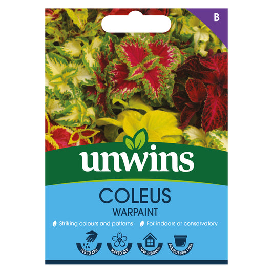 Unwins Coleus Warpaint Seeds Front