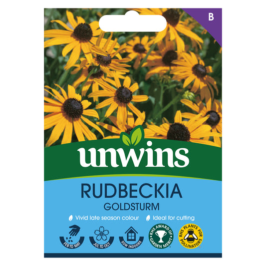 Unwins Rudbeckia Goldsturm Seeds front of pack