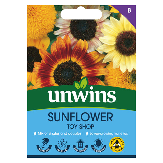 Unwins Sunflower Toy Shop Seeds front of pack