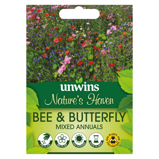 Nature's Haven Bee and Butterfly Mixed Annuals Seeds front