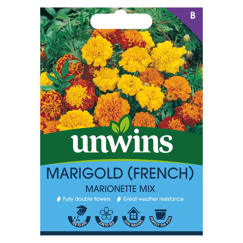 Unwins French Marigold Marionette Mix Seeds