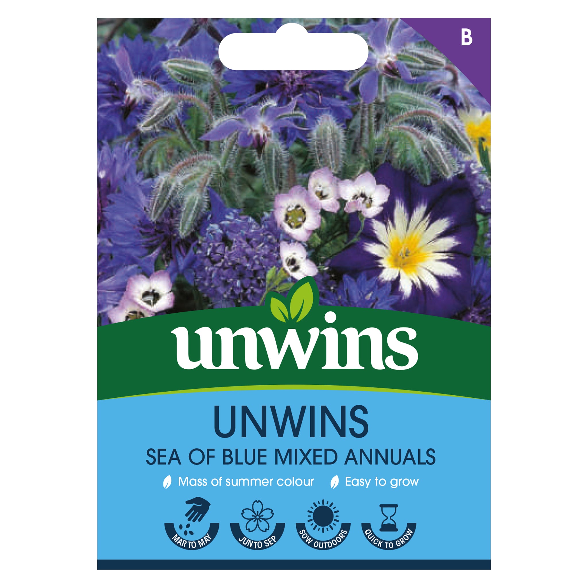 5+ Blue Annuals Unwins Sea of Blue Mixed Annuals Seeds - Flowers – Unwins UK