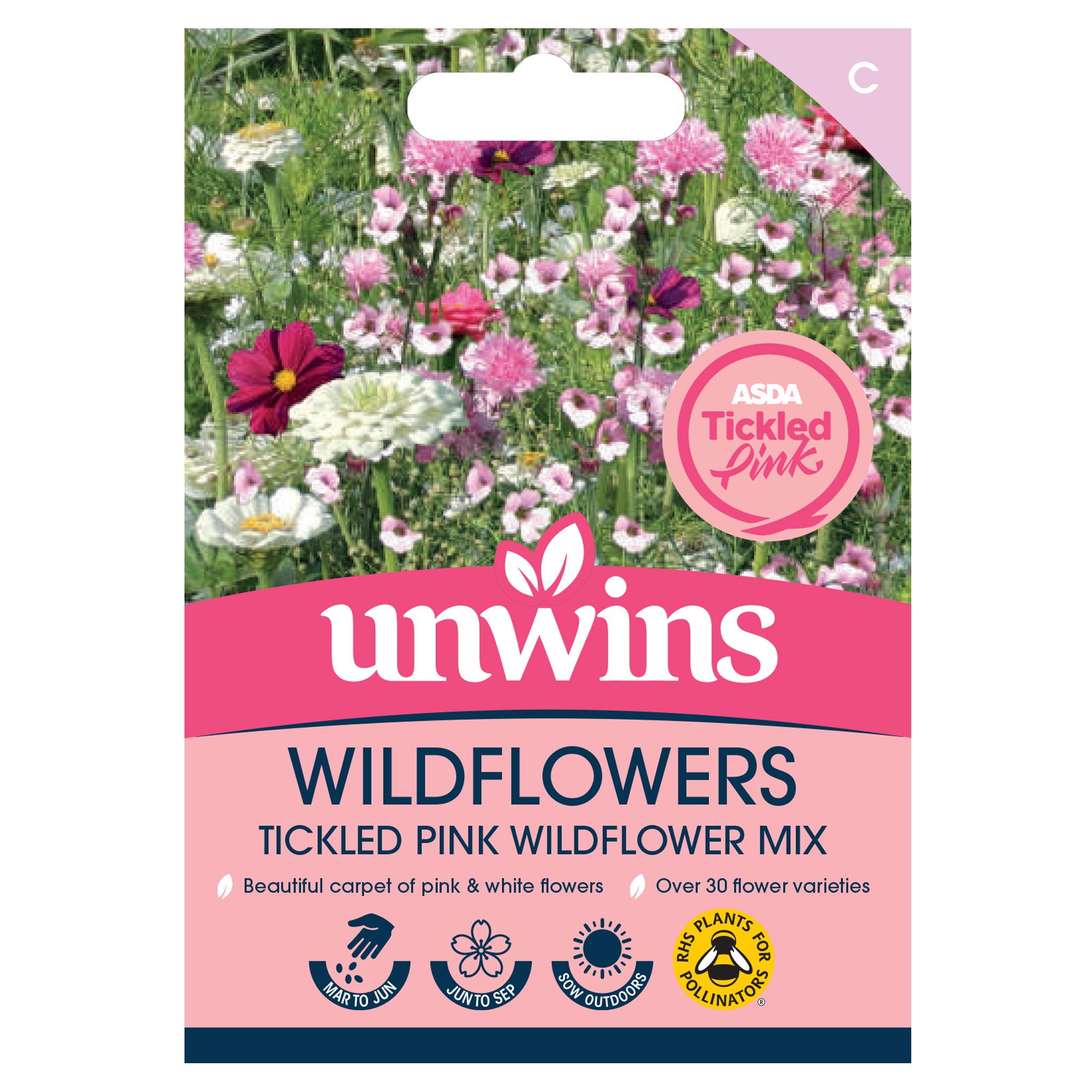 pink wildflower seeds Unwins Tickled Pink Wildflower Mix Seeds