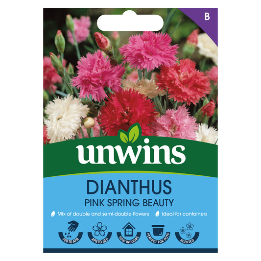 Unwins Dianthus Pink Spring Beauty Seeds Front