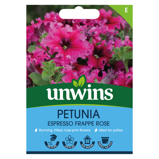 Unwins Petunia Espresso Frappe Rose front of pack