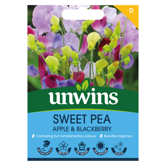 Unwins Sweet Pea Apple and Blackberry Seeds front of pack