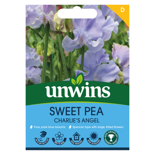 Unwins Sweet Pea Charlie's Angel Seeds Front