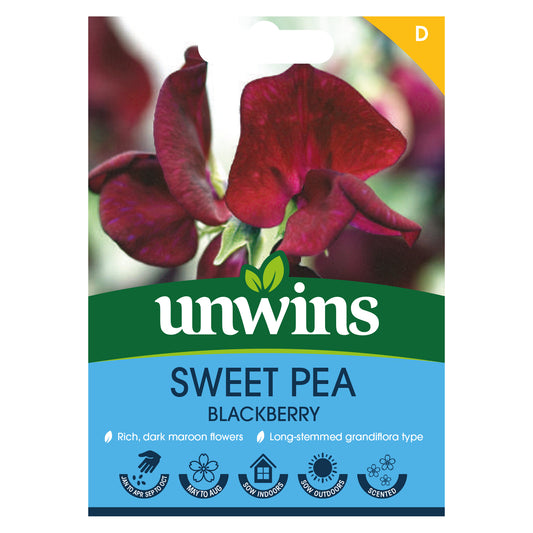 Unwins Sweet Pea Blackberry Seeds front of pack