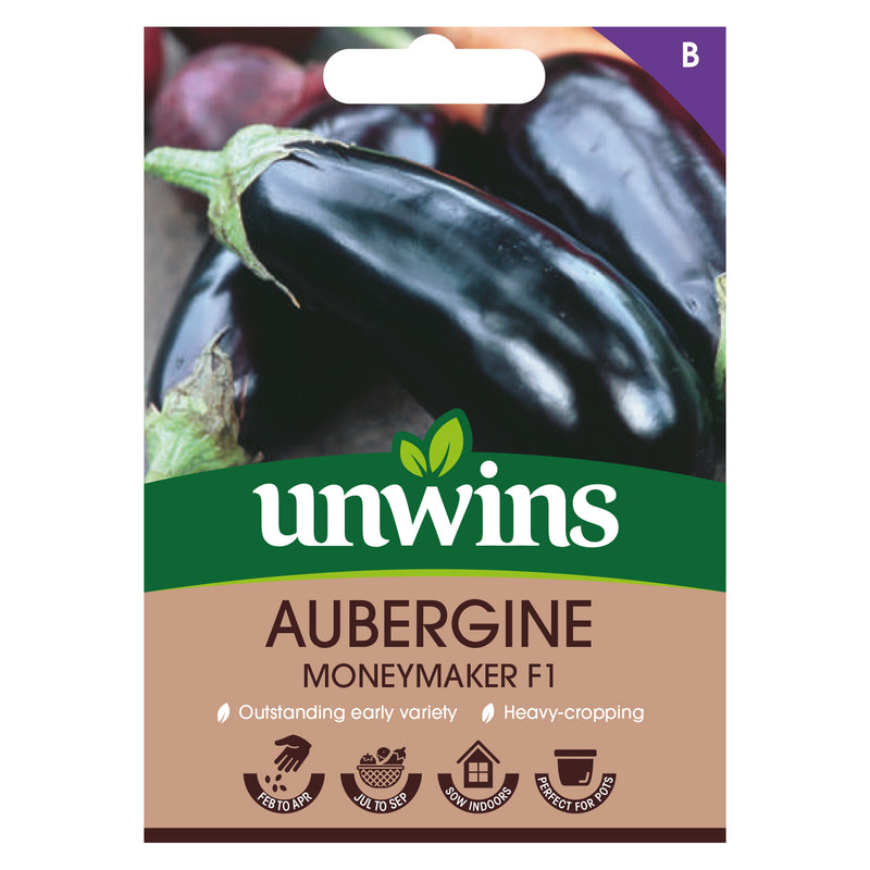 Unwins Aubergine Moneymaker F1 Seeds