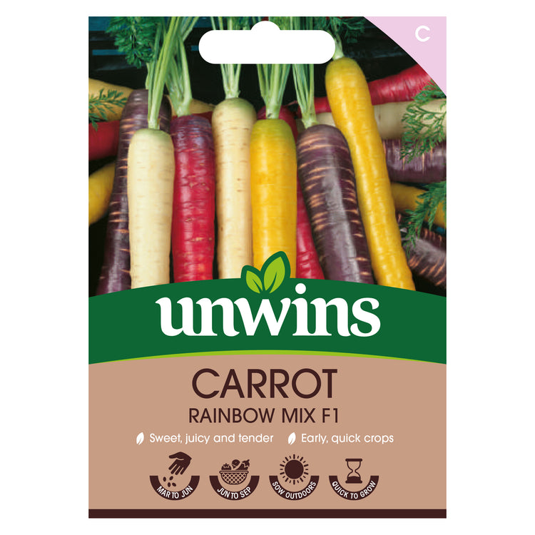Unwins Carrot Rainbow Mix F1 Seeds