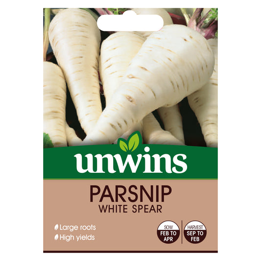 Unwins Parsnip White Spear Seeds front of pack