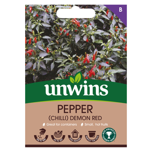 Unwins Chilli Pepper Demon Red Seeds front of pack