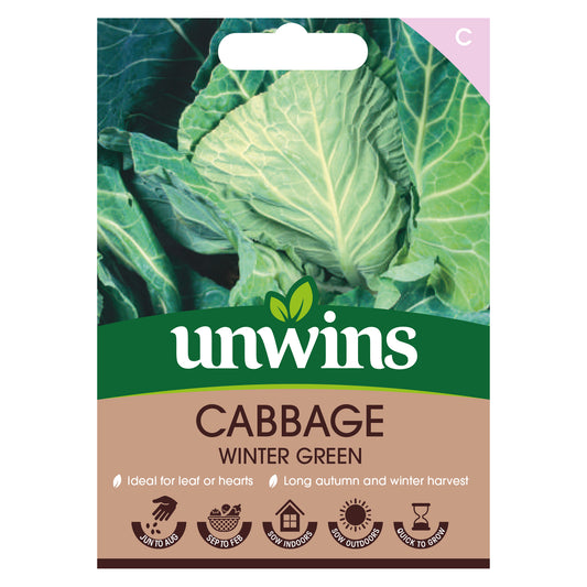 Unwins Cabbage Winter Green Seeds Front