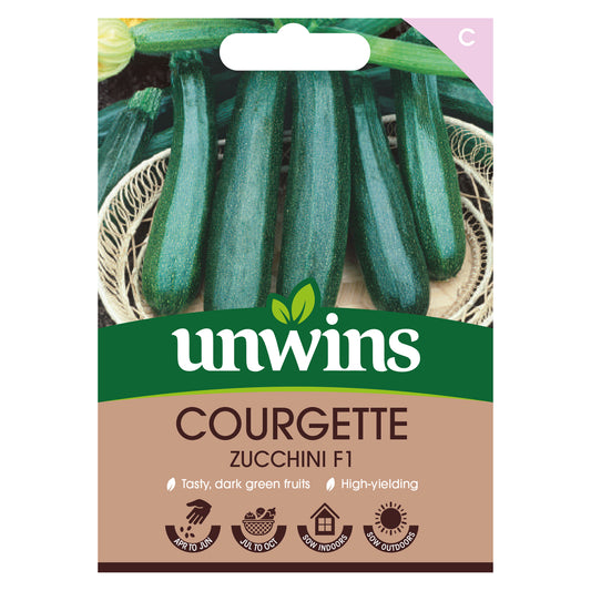 Unwins Courgette Zucchini F1 Seeds front