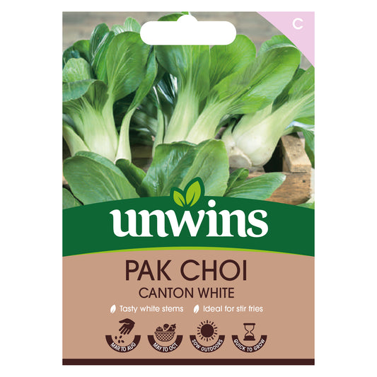 Unwins Pak Choi Canton White Seeds front of pack