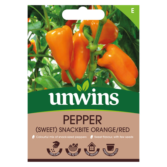 Unwins Sweet Pepper Snackbite Orange Red Seeds front of pack
