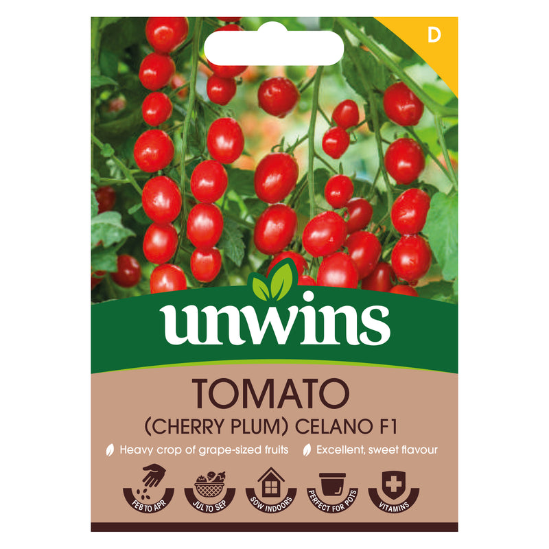 Unwins Cherry Plum Tomato Celano F1 Seeds