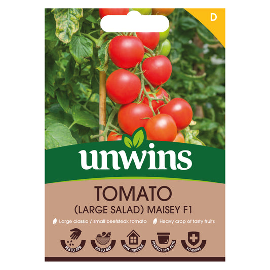 Unwins Large Salad Tomato Maisey F1 Seeds front of pack