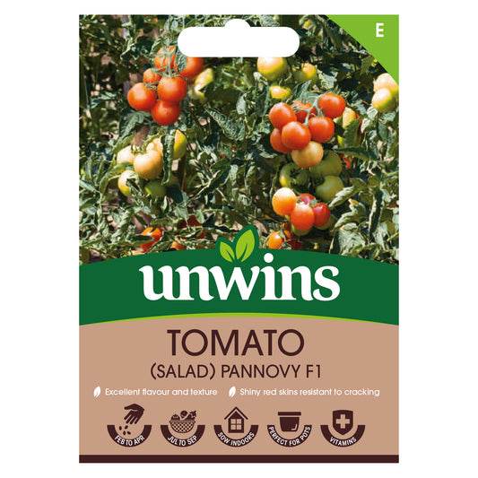 Unwins Salad Tomato Pannovy F1 Seeds front of pack