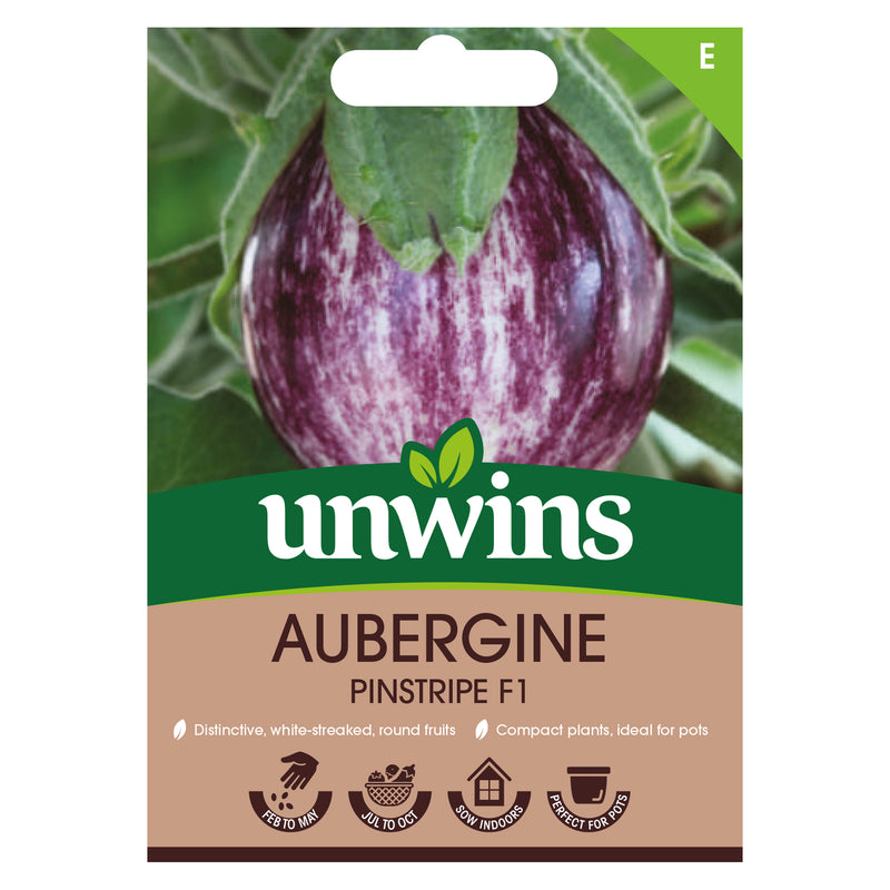 Unwins Aubergine Pinstripe F1 Seeds