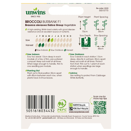 Unwins Broccoli Burbank F1 Seeds